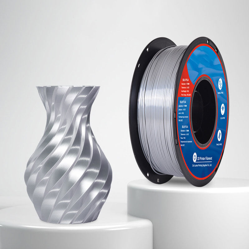 1kg 1.75mm | PLA Silk Texture Single Color | Silver Grey