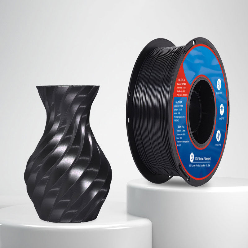 1kg 1.75mm | PLA Silk Texture Single Color | Black