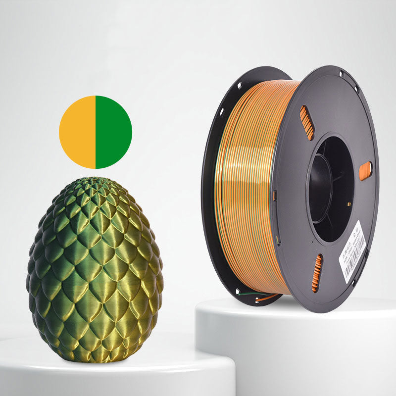 1kg 1.75mm | PLA Silk Texture Two Color | Golden Green