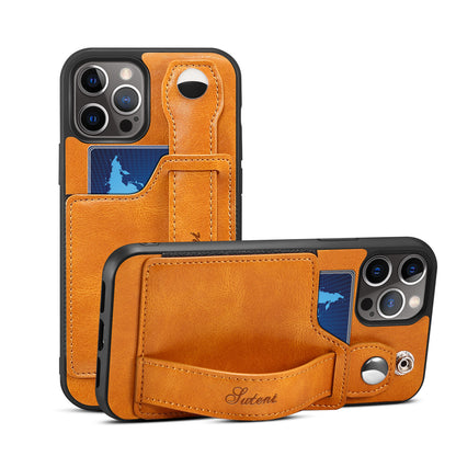 Card Holder Phone Case with Adjustable Hand Band for iPhone 12 13 14 15 Series | AC1029