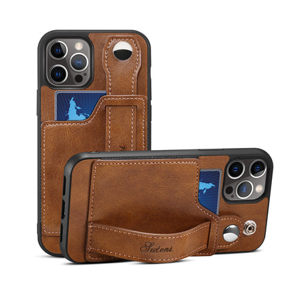 Card Holder Phone Case with Adjustable Hand Band for iPhone 12 13 14 15 Series | AC1029