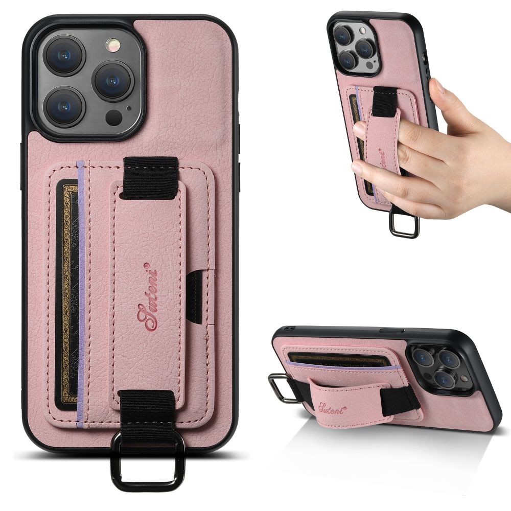 Card Holder Phone Case with Hand Band for iPhone 12 13 14 15 16 Series | AC1033