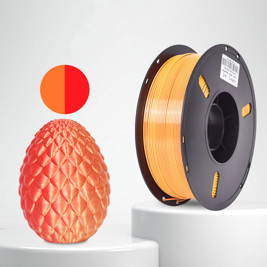 1kg 1.75mm | PLA Silk Texture Two Color | Golden Red