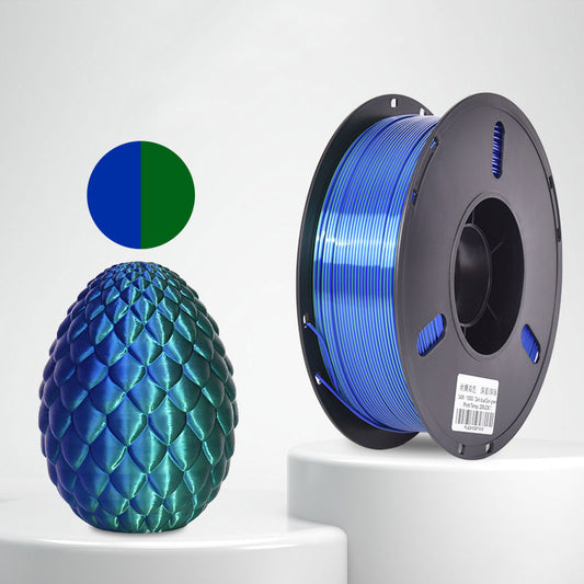 1kg 1.75mm | PLA Silk Texture Two Color | Dark Blue Dark Green