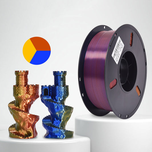 1kg 1.75mm | PLA Silk Texture Three Color | Golden Blue Copper