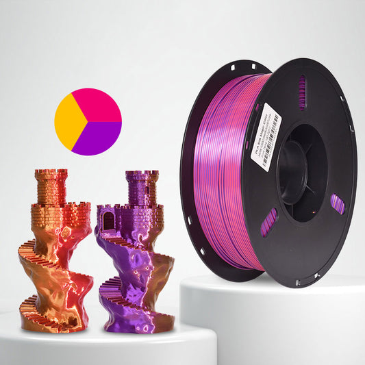 1kg 1.75mm | PLA Silk Texture Three Color | Red Golden Purple