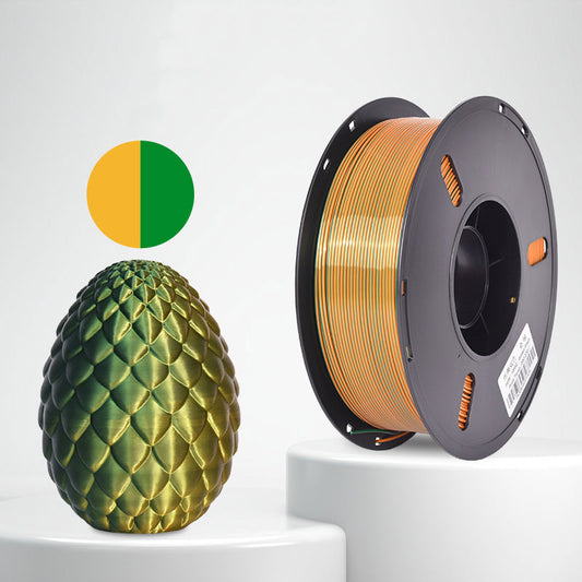 1kg 1.75mm | PLA Silk Texture Two Color | Golden Green