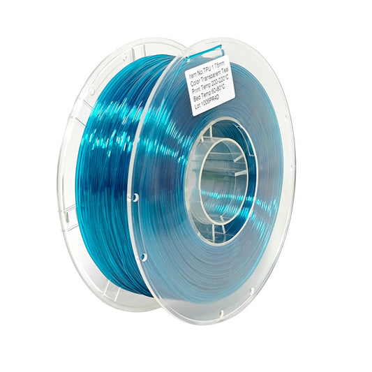1kg 1.75mm | TPU 95A Single Color | Transparent Teal