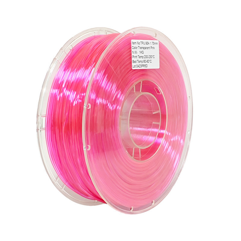 1kg 1.75mm | TPU 95A Single Color | Transparent Pink